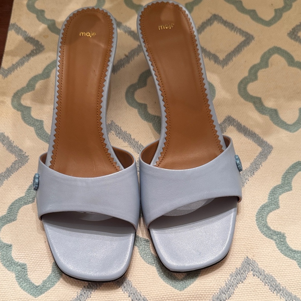 Maje Sky Blue Women's Mules